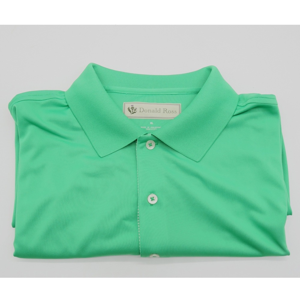 Donald Ross Mens XL Kelly Green Performance‎ Golf Polo Shirt Short Sleeve